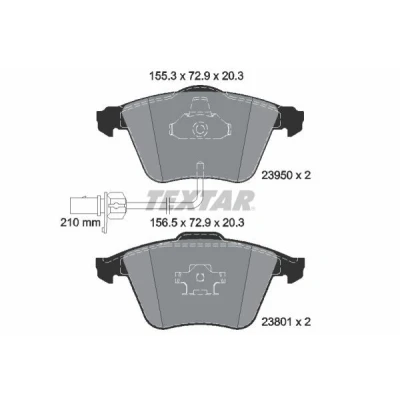 Abbildung von TEXTAR 2395001 Bremsbelagsatz mit integriertem Verschleißwarnkontakt AUDI: A6 C6 Avant, A4 B7 B6 Avant