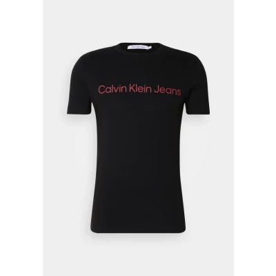 Abbildung von Calvin Klein Jeans CORE Institutional LOGO SLIM TEE Tshirt print, Herren, Größe: XXL, Black/salsa