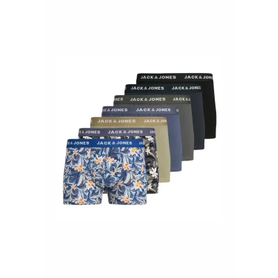 Abbildung von Jack &amp; Jones Jacmason Flower 7 pack Panties, Herren, Größe: Small, True blue nightshadow night sky overland trek pavement black