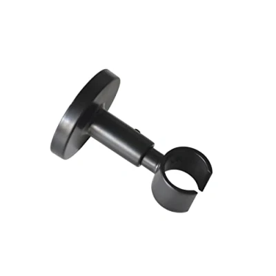 Abbildung von GARDINIA Deckenträger für Gardinenstange, Mit Metallmontageplatte, 1 läufig, Offen, Inkl. aller Montage Teile, Serie Chicago, Ø 20 mm, Schwarz matt