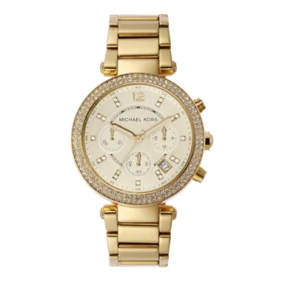 Abbildung von Michael Kors Parker Chronograph goldcoloured, Damen, Größe: One Size, Gold coloured