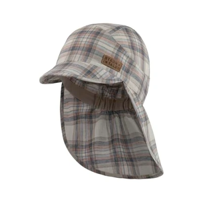 Abbildung von Sterntaler Schirmmütze mit Nackenschutz Karo für Jungen Kinder und Karomuster Sonnenkappe aus Baumwolle beige, 51