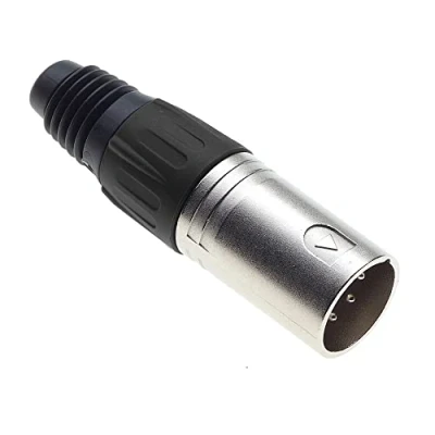 Abbildung von Keple 4 poliger XLR Stecker, schwarz männlicher Audio Mikrofon DMX Stecker Klinkenstecker, nicked Plated Adapter, Metallkonstruktion mit Kunststoffgehäuse
