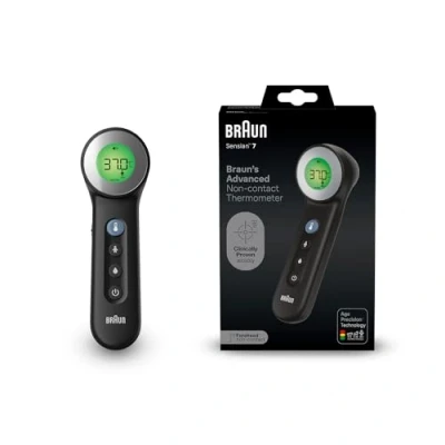 Abbildung von Braun Sensian 7 Kontaktloses Stirnthermometer Age Precision Technologie 3 in1 Farbcodiertes Digitaldisplay Geeignet für Babys und Kinder Die #1 Marke bei Ärzten(1) BNT400