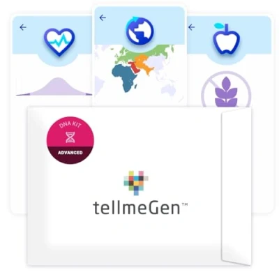 Abbildung von tellmeGen Advanced DNA Analyse (Gesundheit + Eigenschaften Wellness Abstammung) Über 400 aktualisierte Berichte