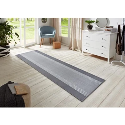 Abbildung von Hanse Home Teppich Läufer Band 80x250cm Teppichläufer Weicher Kurzflor Modernes Design für Flur, Schlafzimmer, Kinderzimmer, Badezimmer, Wohnzimmer, Küche Dekoläufer Light Grey
