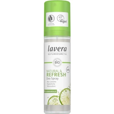 Abbildung von lavera, Deo Spray NATURAL REFRESH vegan Naturkosmetik Bio Limette Natürliche Mineralien ohne Aluminium Zuverlässiger Schutz für ein frisches Hautgefühl 48 Stunden 75 ml, Limette, 1 stück