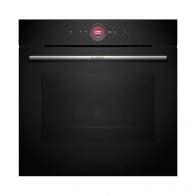 Abbildung von Bosch HBG7721B2, Serie 8 Smarter Einbau Backofen, 60 x cm, Made in Germany, Schwarz, Pyrolyse &amp; Hydrolyse Selbstreinigung, Air Fry, Automatikprogramme, 3D Heißluft, Farb Touchscreen Bedienring