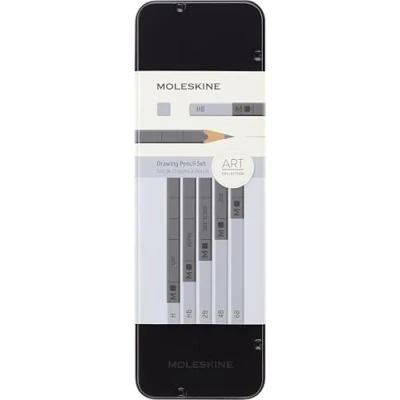 Abbildung von Moleskine Graphite Drawing Pencil Set (5 Graded Pencils), Black, Grey