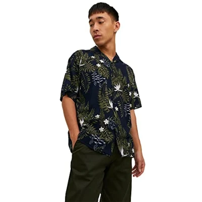 Abbildung von Jack &amp; Jones Premium Kurzarm Hemd, Herren, Größe: Medium, Perfect navy