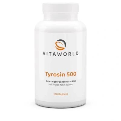 Abbildung von Vita World L Tyrosin 500mg 120 Kapseln Apotheker Herstellung Vegan