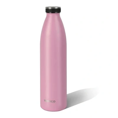 Abbildung von wenco Trinkflasche Edelstahl 1l / 1000ml isoliert und auslaufsicher für kalte heiße Getränke auch als Thermoskanne verwendbar BPA frei Flamingo Pink