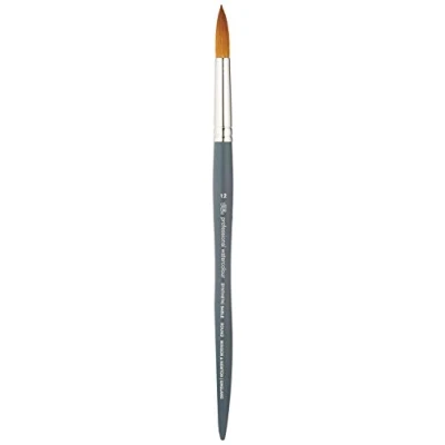 Abbildung von Winsor &amp; Newton 5011112 Professional Aquarellpinsel, Malpinsel für Aquarellfarben mit synthetischen Fasern, ergonomischer Griff, langlebig formstabil, kurze Stiel Rundpinsel Nr. 12