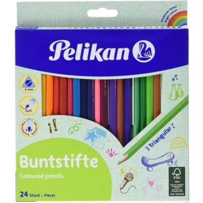 Abbildung von Pelikan 700122 Buntstifte, dreikant, 24 Stück, FSC