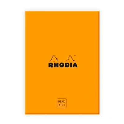 Abbildung von Rhodia 194054C Schreibset mit Box und Memoblock N13 Rhodiatime, DIN A6, 11,5x16 cm, Dot Lineatur, 240 Blatt, 80g, einzeln eingeschweißt, praktisch kompakt, Orange, 1 Set