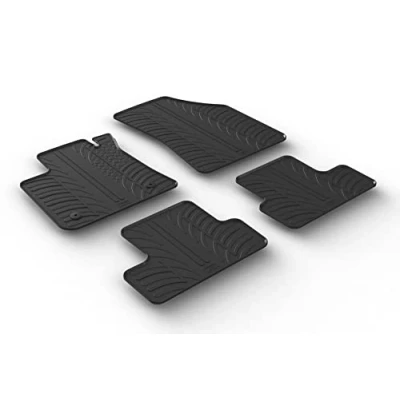 Abbildung von Gledring 0057 Fußmattensatz Gummi vorne und hinten 4 schwarz 750mm 550mm RENAULT: Megane