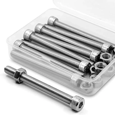 Abbildung von M8*100mm 8 Stück 304 Edelstahl Sechskantschrauben Bolzen und Muttern set, Maschinenschrauben schrauben