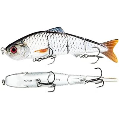 Abbildung von FISHN XXL Hecht Köder Bait Candy, Länge: 20 cm, Gewicht: 83 Gramm, Swimbait Kunstköder/Angelköder/Wobbler zum Angeln auf Raubfische wie Hecht, Zander, Dorsch (Silver)