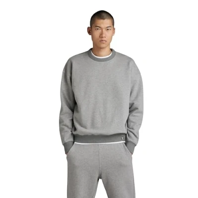 Abbildung von G Star RAW Herren Essential Unisex Loose Sweatshirt, Mehrfarben (medium Grey Htr D22995 D395 8073), L