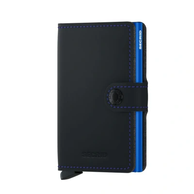 Abbildung von Secrid Miniwallet Matte Black &amp; Blue Kostenlose Gravur