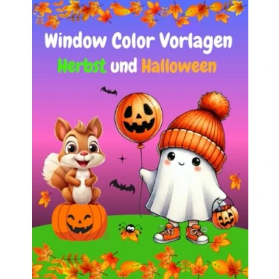 Abbildung von Window Color Vorlagen Herbst und Halloween: 90 liebevoll gestalte Herbstmotive für Kinder ab 5 Jahren Erwachsene Fensterdeko Motive Mädchen, Jungen Fensterbilder Wiederverwendbare
