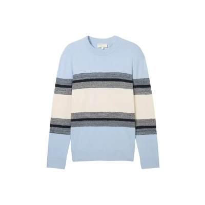 Abbildung von TOM Tailor Denim Strickpullover, Herren, Größe: XXL, Kentucky blue white colorblock