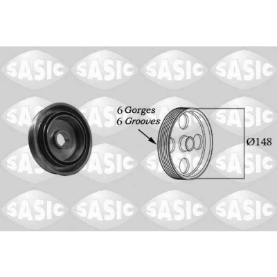 Abbildung von SASIC 2150021 Kurbelwellenriemenscheibe 148 CITROËN: C4 I Grand Picasso, Xsara C5 II Estate, PEUGEOT: 807, 307 SW, Expert Tepee