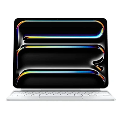 Abbildung von Apple iPad Magic Keyboard Case für das 13&#039;&#039; Pro (M4) angenehmes Tippen, integriertes Trackpad, Reihe mit Funktionstasten, Portugiesisch Weiß ​​​​​​​