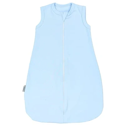 Abbildung von TupTam Sommerschlafsack Baby Leichter Schlafsack Sommer 0.5 TOG aus Baumwolle, OEKO TEX zertifiziert, Unisex, Farbe: Hellblau, Größe: 86 92