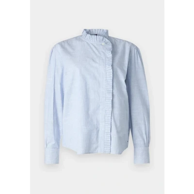 Abbildung von Tommy Hilfiger Shirt Bluse, Damen, Größe: 34, Fine ithaka/breezy blue