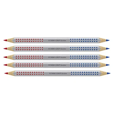 Abbildung von Faber Castell Jumbo Grip Silbentrennstift Bicolor rot und blau (Rot/Blau, 5 Bicolor)