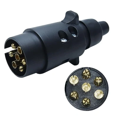 Abbildung von CCLIFE 7 Poliger Stecker Anhänger Adapter für PKW und 12V Auto Polig