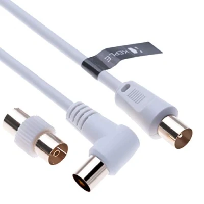 Abbildung von Antennenkabel Sat Kabel Receiver für Kabelfernsehen Recorder Satelittenschüssel Resiver Satelliten Verteiler Soundbar TV, HDTV, Radio, DVB T, C, S, S2, UKW, DAB, DAB+ Koaxial 1.5m
