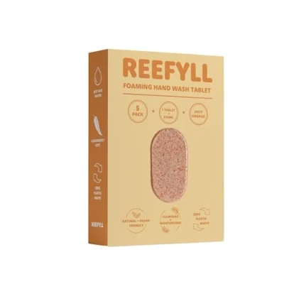 Abbildung von Reefyll Eco Friendly Foaming Hand Soap Refill Tablets Dissolvable Plastic Free Wash Pods Just Add Water Juicy Orange Scent 5
