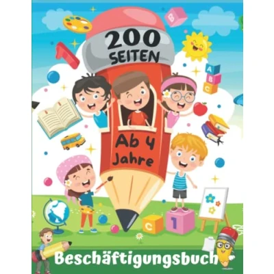 Abbildung von Beschäftigungsbuch für Kinder ab 4 Jahre: Vorschule Übungsheft : Buchstaben und Zahlen schreiben lernen, Schwungübungen, Malen nach Zahlen, Labyrinthe, Punkt zu Rätselbuch Mädchen Junge