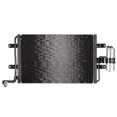 Abbildung von THERMOTEC KTT110003 Klimakondensator mit Trockner 590 X 361 16 mm Aluminium AUDI: A3 Sportback, Hatchback, VOLKSWAGEN: Golf 4, 4 Variant