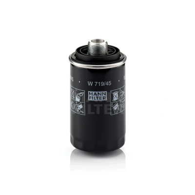 Abbildung von MANN FILTER W 719/45 Ölfilter M 27 X 1.5 mit zwei Rücklaufsperrventilen Anschraubfilter AUDI: Q5, A4 B8 Allroad, Avant, SKODA: Superb II Estate