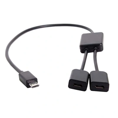 Abbildung von CY Micro USB to Dual Ports Female Hub Cable For Laptop PC &amp; Mouse Flash Disk