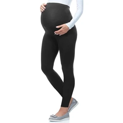 Abbildung von BE Mammy Lange Umstandsleggings aus Viskose Leggings Blickdicht Damen, Maternity Clothing, Ideal für die Schwangerschaft 02 (Graphite, M)