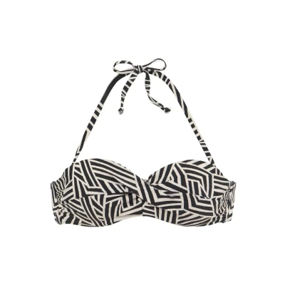 Abbildung von Lascana Bandeau Bikinitop, Damen, Größe: 42xC, Schwarz creme