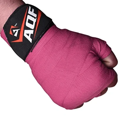 Abbildung von AQF Boxbandagen Für Kampfsport 4 Meter Elastische Boxhandschuhe Innerer Handschuhe Schutz Bandagen Boxen MMA &amp; Cross Fitness Harren Damen (Rosa)