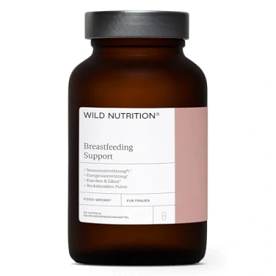 Abbildung von WILD NUTRITION Food Grown® Vitamine für die Stillzeit Energie und Immunstärkung nach der Geburt Vitamin B6, Zink, Eisen Selen Bockshornklee &amp; Brennnessel 90 Kapseln