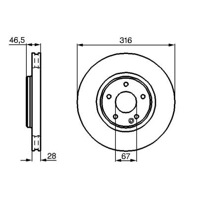 Abbildung von BOSCH 0 986 478 625 Bremsscheibe 316 28 5 112 Belüftet, innenbelüftet geölt MERCEDES BENZ: E Class Saloon, C CLK Coupe