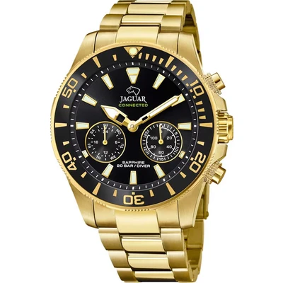 Abbildung von Jaguar Chronograph »Jaguar Connected, J899/3«, Armbanduhr,Quarzuhr,Herrenuhr,Saphirglas,Stoppfunkion,Edelstahlarmband