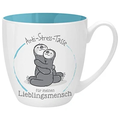 Abbildung von Gruss und Co , Knochenporzellan, 46268 Anti Stress Tasse Lieblingsmensch, 45 cl, Geschenk, Teetasse, Blau