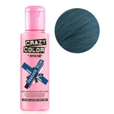 Abbildung von Renbow Crazy Color Semi Permanent Hair Dye peacock blue 45 100 ml, 1er pack (1 x 115 g)