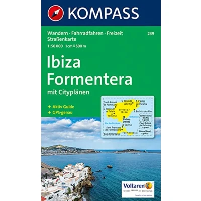 Abbildung von Kompass Karten, Ibiza Formentera: markierte Wanderwege, Hütten, Radrouten (KOMPASS Wanderkarte, Band 239)