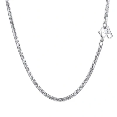 Abbildung von PROSTEEL Ankerkette 3mm breit Herren Halskette Edelstahl Runde Venezianierkette Gliederkette 55cm/22 Kettelänge Biker Punk Rock Schmuck für Männer Jungen, Silber