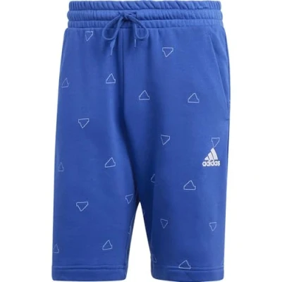 Abbildung von adidas Herren Seasonal Essentials Monogram Graphic Shorts Freizeit, semi Lucid Blue/White, S