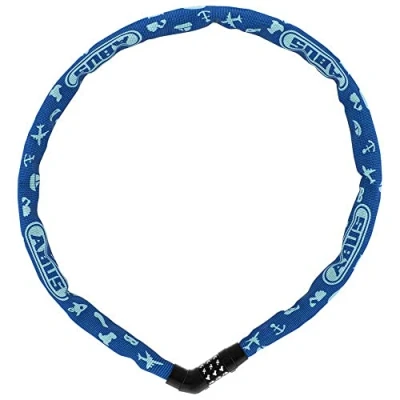 Abbildung von ABUS Kettenschloss Steel O Chain 4804C Symbols Zahlenschloss für Kinderfahrräder Sicherheitslevel 3 75 cm Blau